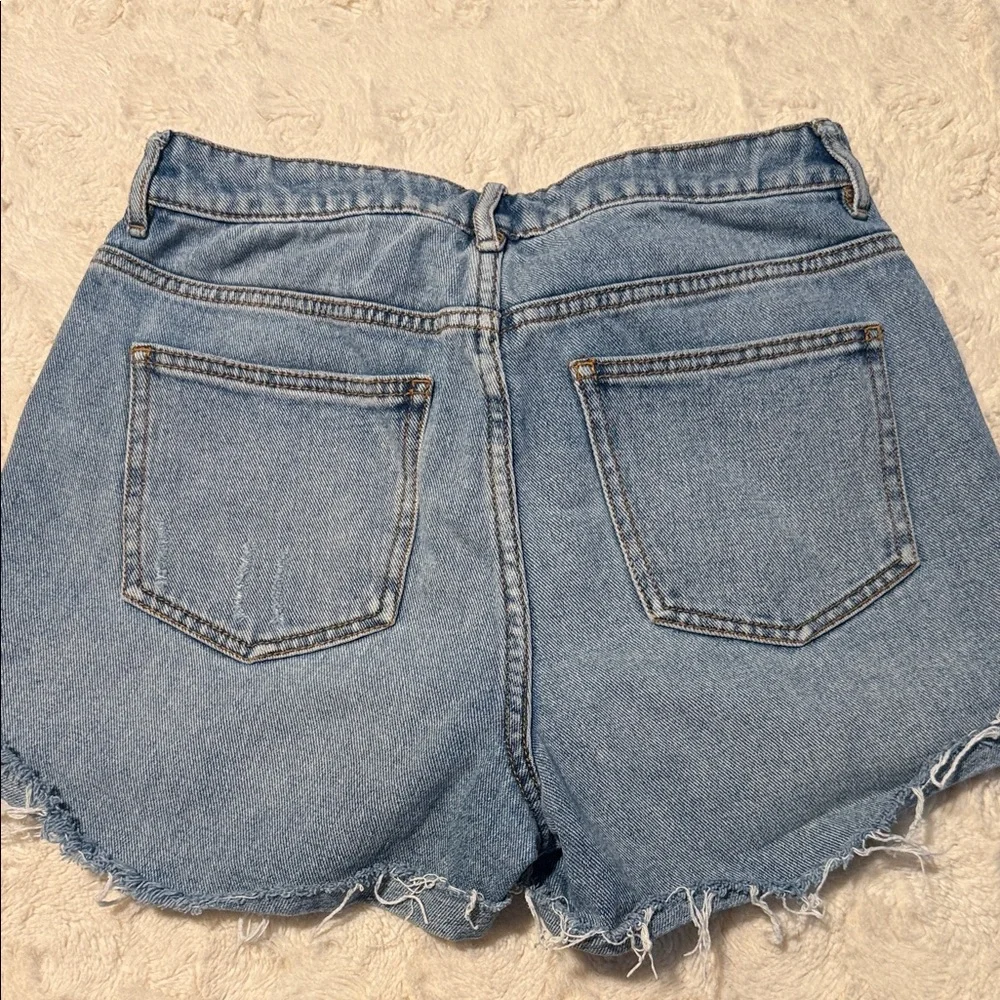 PacSun Light Blue Distressed Jean Shorts - Picture 3 of 3